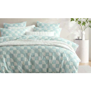 ASHMERE TEAL QUEEN QUILT COVER SET