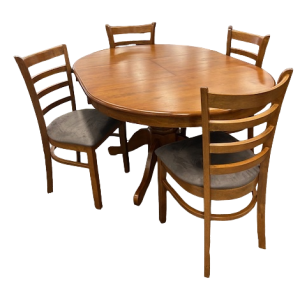 BENOWA 5 PIECE EXTENSION DINING SUITE T220 C210G ANTIQUE OAK