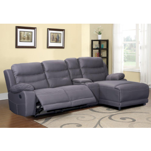 BROOKLYN 2 SEATER SOFA W/CONSOLE + RHF CHAISE NAVY