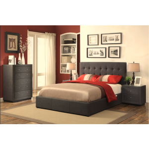 BROOKLYN QUEEN BED GAS LIFT CHARCOAL
