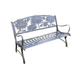 CAST IRON BENCH - SUNFLOWER