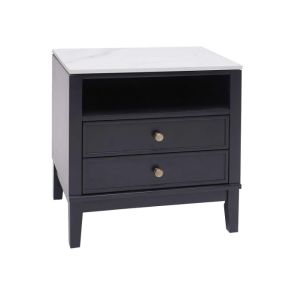 COLUMBIA 2 DRAWER BEDSIDE BLACK