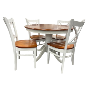 CROSS BACK 5 PIECE 42 INCH ROUND DINING SUITE