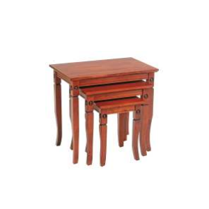 CRYSTAL NEST OF 3 TABLES ANTIQUE OAK