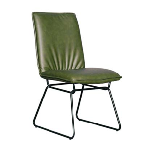 DETROIT DINING CHAIR BLACK BASE PU FOREST