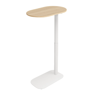 EOS HEIGHT ADJ SIDE TABLE NATURAL OAK TOP WHITE BASE