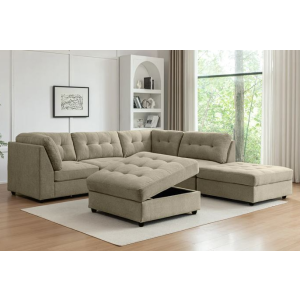 EVANDALE 6 PCE CORNER SUITE WITH STORAGE OTTOMAN