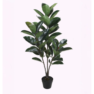 FAUX REAL ARTIFICIAL RUBBER PLANT RED