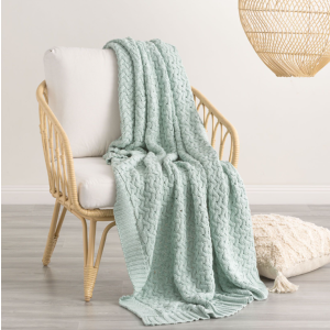 LENNI 100% COTTON KNITTED THROW RUG STARLIGHT