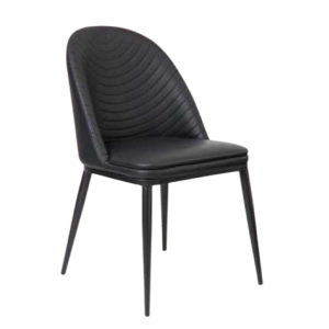 LYNDON DINING CHAIR BLACK FRAME BLACK SEAT