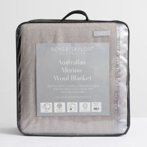 RENEE TAYLOR 400GSM MERINO WOOL BLANKET SAND