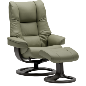 NORDIC 60S CHAIR AND OTTOMAN RING BASE P LEATHER