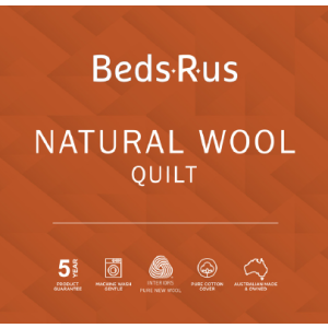 BEDS R US KING WASH WOOL QUILT 430GM