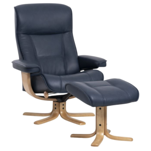 NORDIC 21S CHAIR AND OTTOMAN STAR BASE P LEATHER