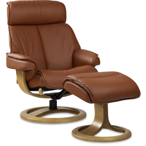 NORDIC 98S CHAIR AND OTTOMAN RING BASE P LEATHER