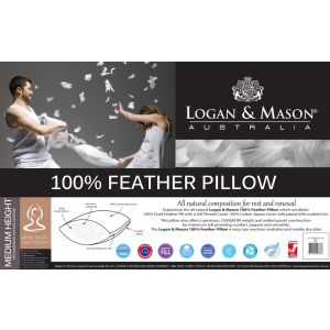 LOGAN & MASON 100% FEATHER PILLOW