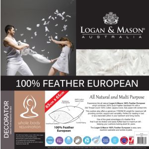 LOGAN & MASON 100% FEATHER EUROPEAN PILLOW