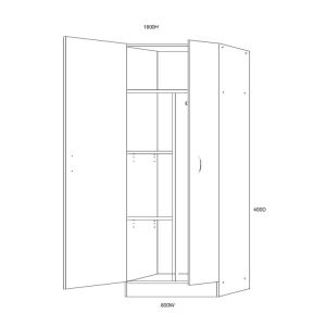 800MM 2 DOOR COMBO PANTRY WHITE