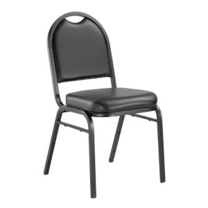 PALACE STACKER CHAIR BLACK FRAME BLACK VINYL