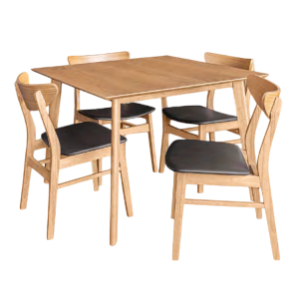 PORTER 5 PCE SQUARE DINING OAK BLACK