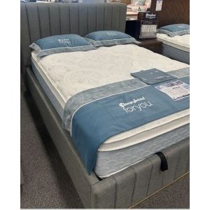 PORTSEA QUEEN GAS LIFT FABRIC BED GREY