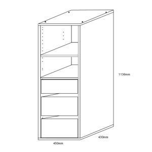 STYLE 3 DRAWER 2 SHELF WARDROBE INSERT WHITE