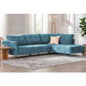 SAPPHIRE 3 SEATER SOFA PLUS RHF CHAISE BLUE
