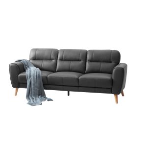 SONORA 3 SEATER SOFA LEATHER BLACK