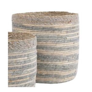 WOVEN BASKET HEATHER NATURAL MEDIUM