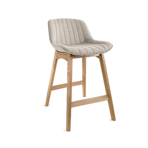ZOE BAR STOOL OAK FRAME BEIGE SEAT