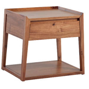 WESLEY 1 DRAWER BEDSIDE BLACKWOOD NATURAL